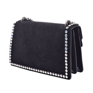 Gucci Bag Shoulder Chain Jeweled Dionysus Suede Black